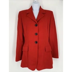 Iceberg Red Wool‎ 3 Button Blazer Made in Italy Sz 42/US 6 Jacket Business